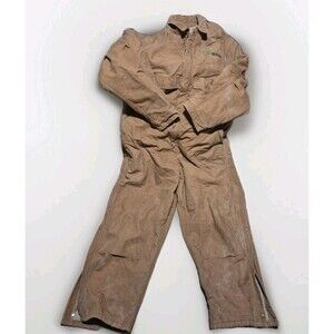 Carhartt Coveralls Mens 2XL Brown Duck Canvas Quilted Lined 100196211